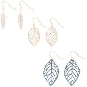 Claire’s NWT Patina Leaf Drop Earrings
